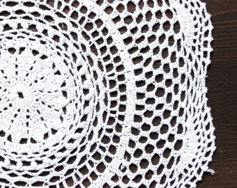 White Crochet Doily Vintage lacy doily