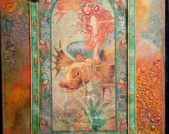 Mermaid altered canvas