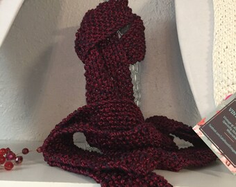 Hand Knit Silk and Rayon Scarf