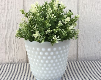 Vintage Milk Glass Bubble Planter_ from Fire King Anchor Hocking