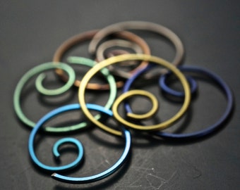 Niobium Hoop Earrings - Niobium Earrings - Sensitive Ears - Nickel Free Niobium Jewelry - Mens -Blue - Gold - Rose - Green - Black -