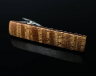 High Grade Curly Koa Wood Tie Clip / Tie Bar / by wood.wool.stone