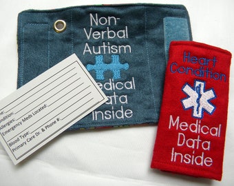Diaper Bag, Medical Alert Purse Tag, Medical Information Tag, Medical Information Key Tag, Medical Alert Bracelet, Medical Alert Bicycle Tag