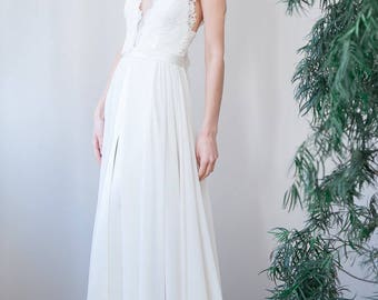 Anna || Backless handmade modern vintage wedding dress
