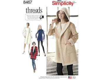 Simplicity 8467 (D0761) - Coat or Jacket with Neckline Variations