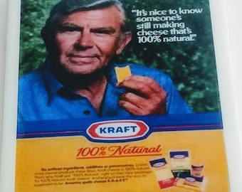 Andy Griffith coaster Kraft cheese retro ad Andy Taylor iconic role Matlock attorney Pray for the Wildcats tv movies The Demon Murder Case
