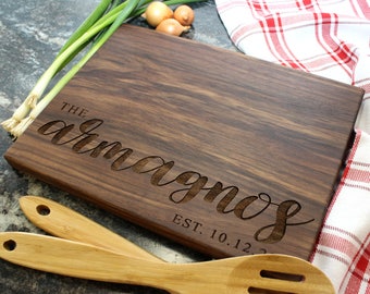 Personalized Cutting Board - Engraved Cutting Board, Custom Cutting Board, Housewarming Gift, Wedding Gift, Engagement, Anniversary (037)