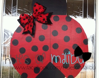 Ladybug Wood Door Hanger