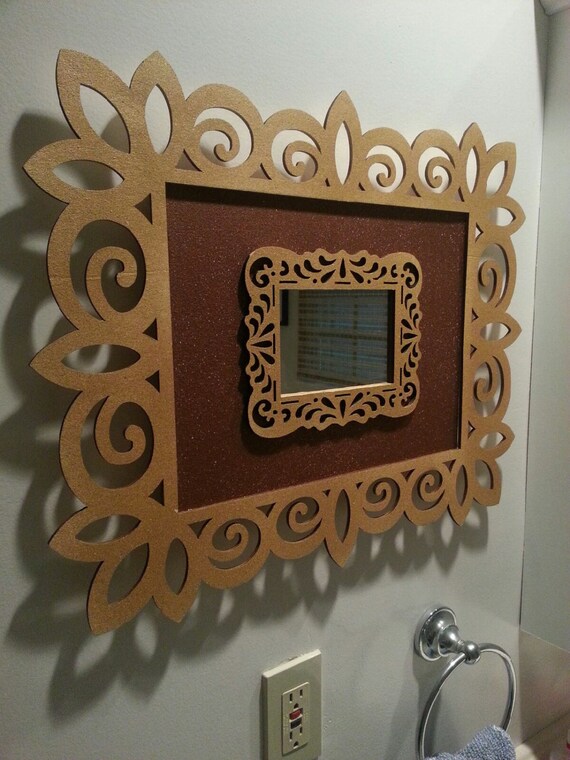 Canvas, double frame, and mirror art wall decor