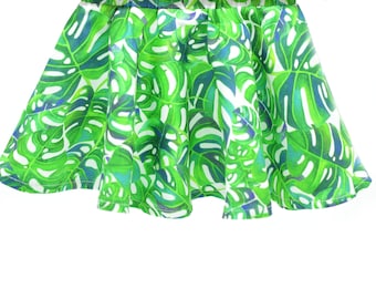 Jungle skirt- circle skirt- monstera deliciosa plant -jungle motives - plant print - baby girl - girl clothing- summer skirt