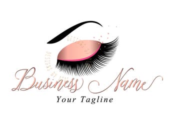 Custom logo pink gold lashes logo eyelash logo cosmetics