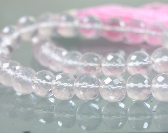 AA Rose Quartz Faceted Rounds 7mm x 8mm