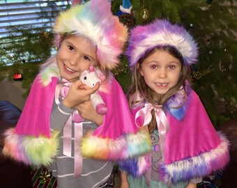 Children's Holiday Capelet and Hat
