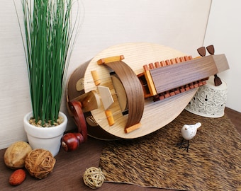 Hurdy-Gurdy / Ukrainian Lira / Organistrum / Lyre / Barbiton / Wheel Vielle / Handmade Medieval Musical Instrument / Wheel Fiddle / Ukraine