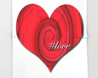Red Heart Throw Blanket-Love Fleece Blanket-Romantic Decor-Fleece Blanket-#Love-Bed Blanket-Coral Fleece Throw Blanket-Modern Decor