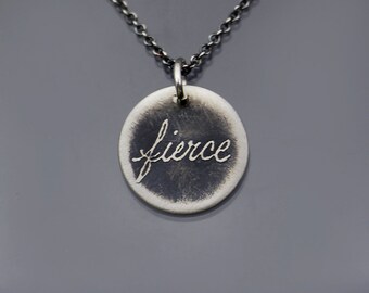 Tiny Sterling Silver Fierce Necklace