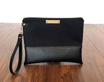 Sophisticated Black on Black Wristlet