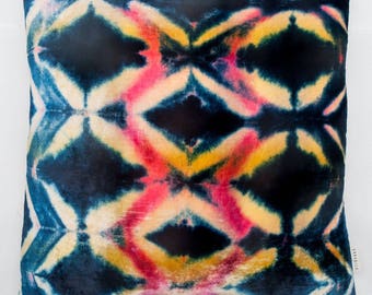 One-of Kind Silk/Rayon Velvet Decorative Pillow Hand Dyed in USA by LORABILA