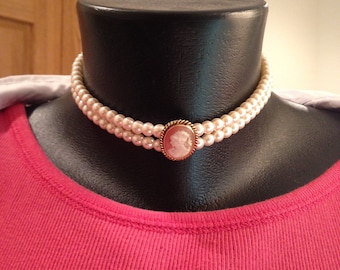 Vintage Double Strand Cameo Choker