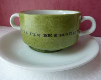 Bol à soupe avec anses et soucoupe