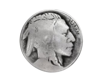 3 Indian Head 5/8 inch ( 15 mm ) Metal Buttons Silver Color