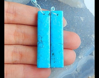 Howlite Gemstone Earring Bead,41x9x4mm,6.2g (E9591)