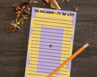 Friends Tv Show Notepad, Friends Tv Show, The One Where, Notepad, Stationary, Memo, To Do List, Grocery List, Lists, List Making, Gift