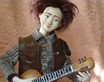 Guitarist Sculpture made of Clay