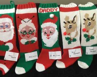 WITH NAME Personalized Hand Knit Christmas Stocking