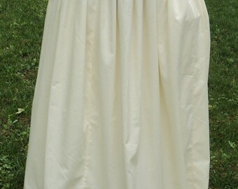 Colonial/Pioneer simple, cotton petticoat custom made in your choice of muslin color old fashioned gathered full skirt--MADE TO ORDER