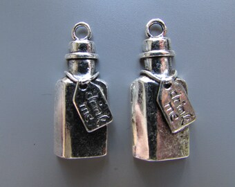 Drink Me Alice in Wonderland Charm X 2