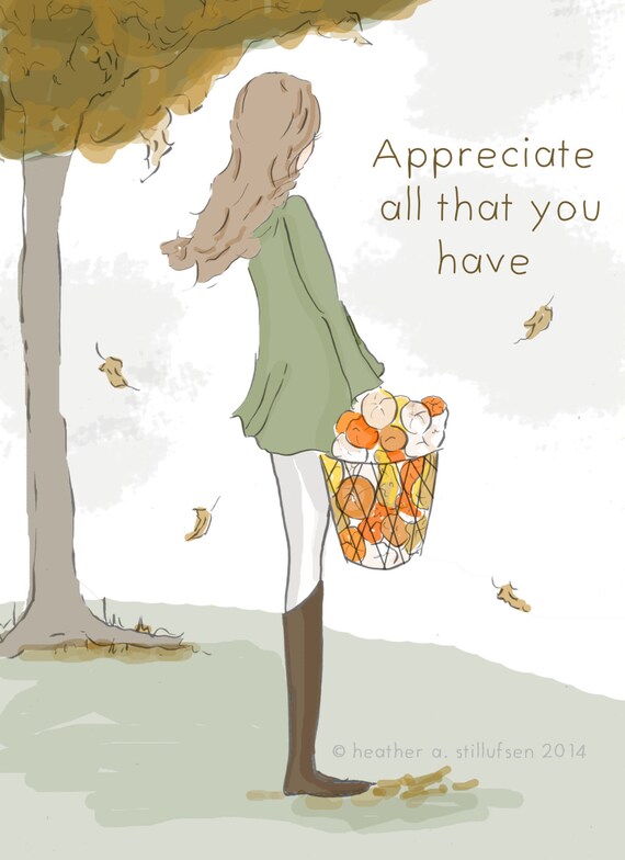 Items similar to Appreciate All That You Have - Autumn - Art for Women