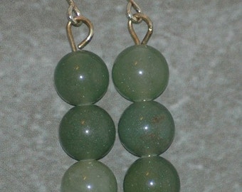 Simple aventurine trio earrings