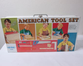 Metal Toy Tool Box with Carpenter Tools for Big Boys