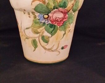 Incised Ceramic Flower Pot Italy