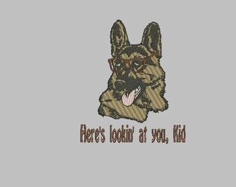 german shepard machine embroidery design