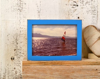 5x7" Picture Frame in PeeWee Style with Vintage Cobalt Blue Finish IN STOCK - Same Day Shipping - Gallery Frame 5 x 7 Rustic Blue