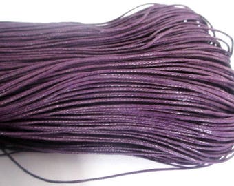 5 meters of waxed cotton thread purple 0.7 mm