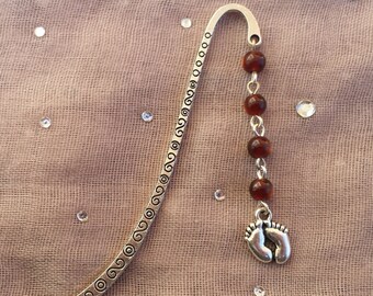 Silver Foot Beaded Bookmark