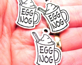 Egg nog for Christmas charms 3 pieces