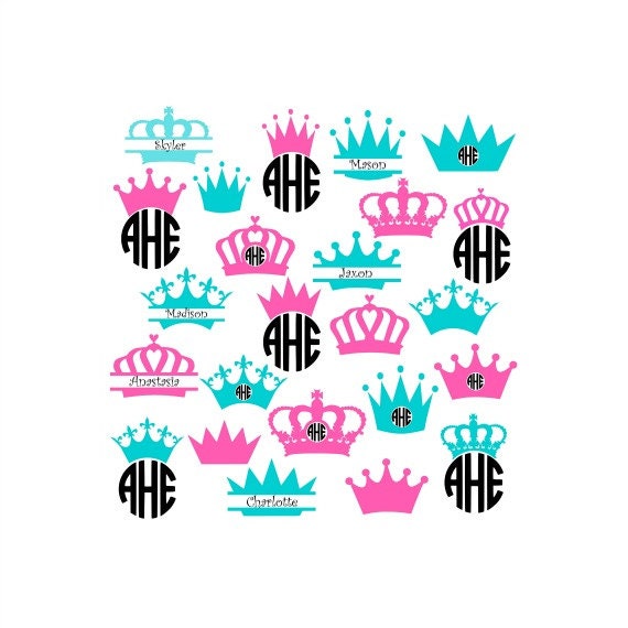 Download Princess Crown Svg Crowns Svg Monogram Crown Svg Split