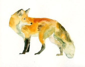FOX- 10x8inch print-Children's Decor-Art for Children-kids wall art-Nursery art -Animal lover