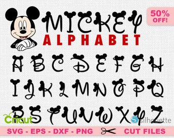 Disney font svg, Mickey font svg, Disney svg, Disney alphabet svg, disney font cricut and silhouette cameo, disney font cricut