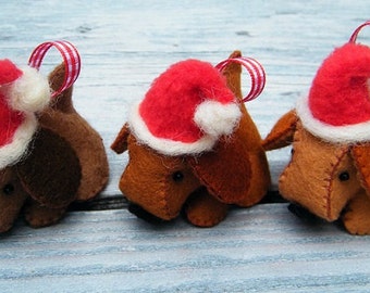 Felt Christmas Dogs - DIY pattern