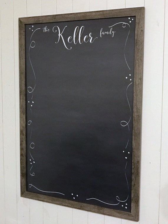 Large Framed Customized Dry Erase Chalkboard 24 x 36 Framed
