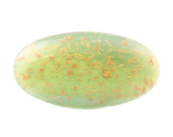 36mm large Czech vintage dragons breath aventurine gold green glass cabochon A132-71