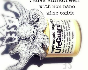 Vegan Sunscreen with Zinc Oxide and Candelilla Wax - Organic Face Sunscreen - Organic Sunblock - All Natural Sunscreen - Natural Sunblock
