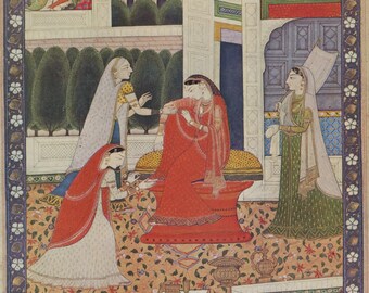 Indian Miniature Painting 1959 printed reproduction - Unrequited Love