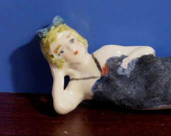 Bathing Beauty with a blue flux swimsuit Figurine