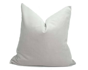 22 X 22 READY TO SHIP / silver grey velvet pillow case